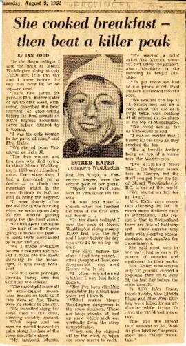 "She cooked breakfast - then beat a killer peak"