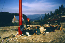 [Earl Chambers Giving a Hiking Safety Lecture on Grouse Mt.]