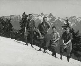 "Hikers on the way to the Lions Mountain along Hollyburn Ridge. 1924-1928"