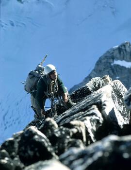 "Alice Purdey climbing, 1968"