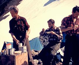 "Paul Binkert (left) at Fairweather base camp, 1958"
