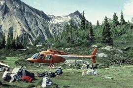"Helicopter access to Fairy Meadows BCMC summer camp, 1982"
