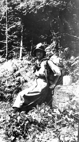 "Woman in hiking gear, 1916"