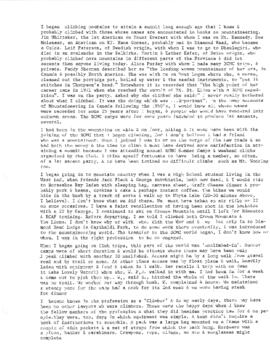[Personal Account of Mountain Climbing Activities]